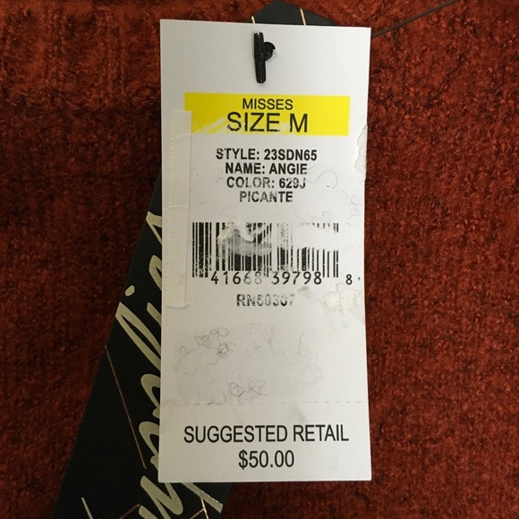 Supplies By Union Bay Angie Side Button Pullover Sweater Medium Red NWT - Picture 3 of 5